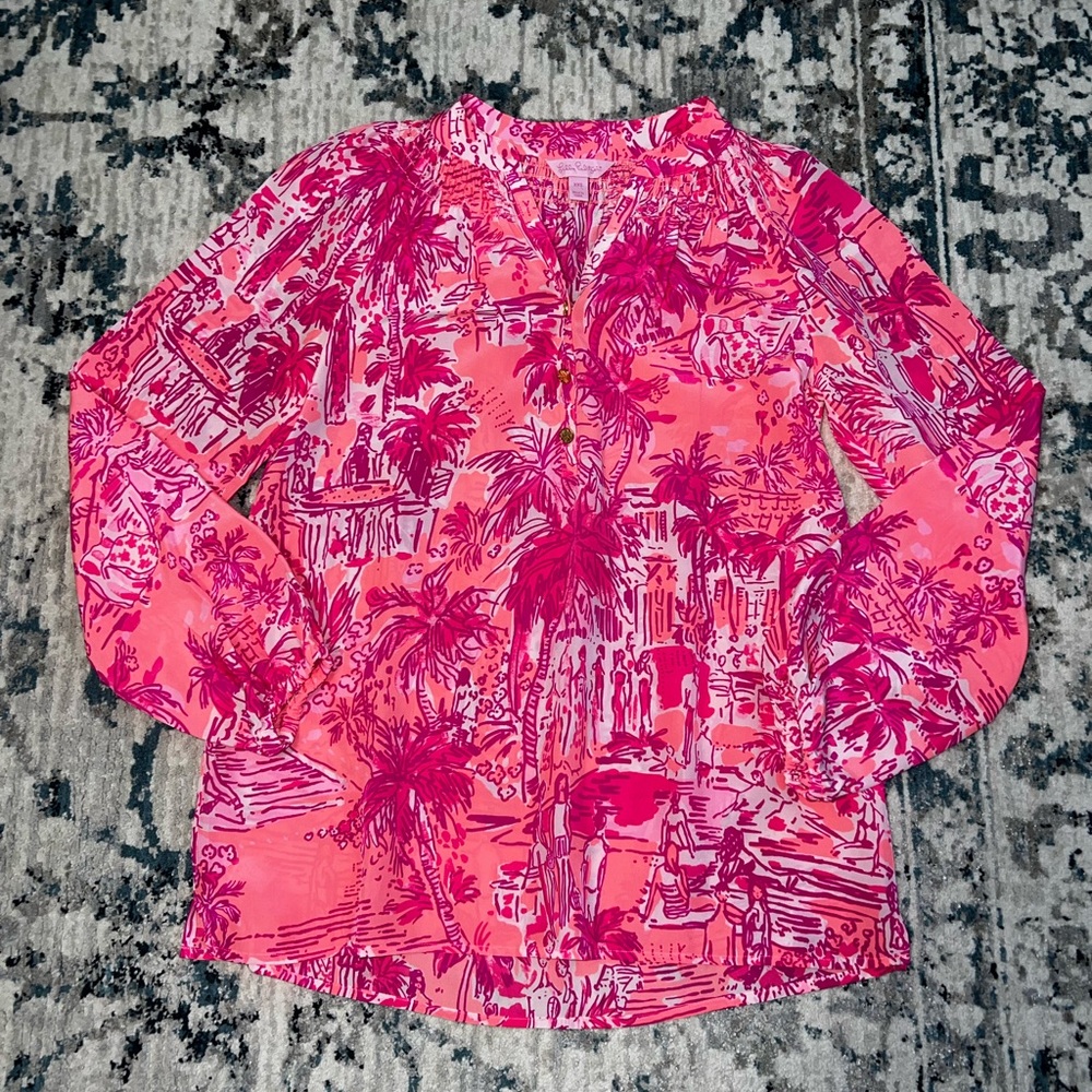 Lilly Pulitzer Pink and Magenta Patterned Top